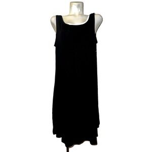SAINT TROPEZ WEST Black Sleeveless Maxi Dress Women's 1X Tank Style Summer Vaca